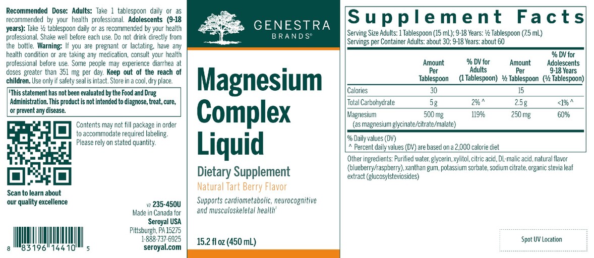 Magnesium Complex Liquid Natural Tart Berry Flavor