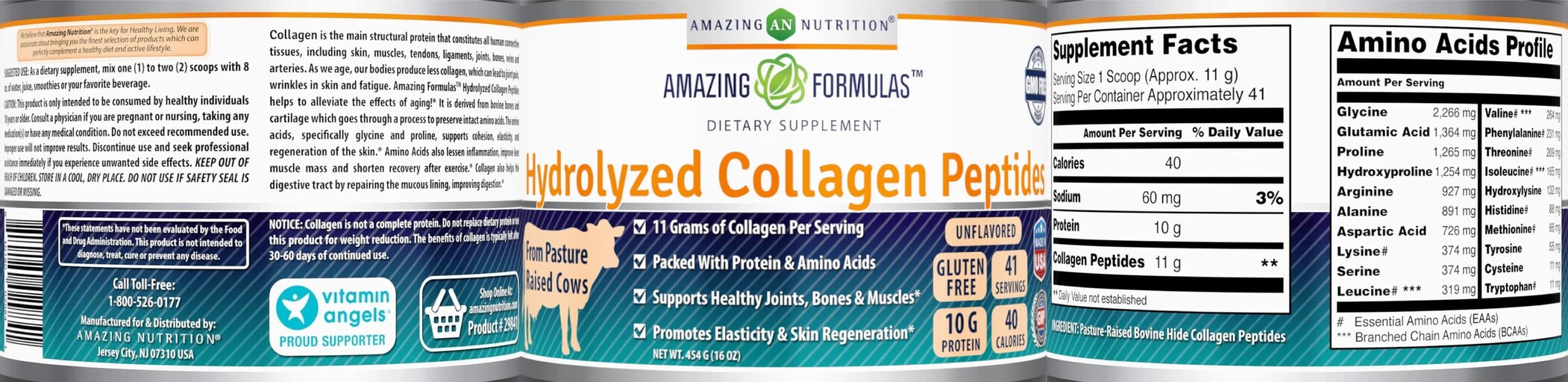 Amazing Nutrition Hydrolyzed Collagen Peptides Unflavored