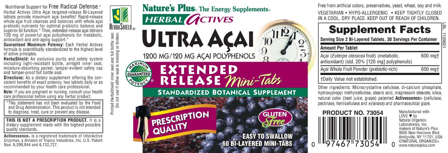 Herbal Actives Ultra Açai 1200 MG/120 MG Acai Polyphenols Extended Release Mini-Tabs