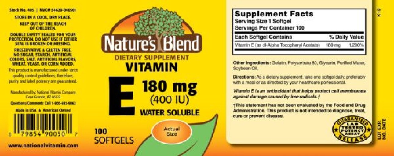 Nature's Blend Vitamin E 180 mg Water Soluble