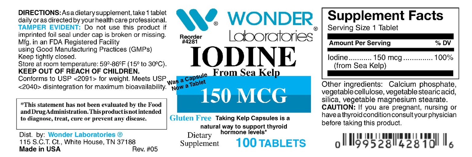 Wonder Laboratories Iodine from Sea Kelp 150 mcg