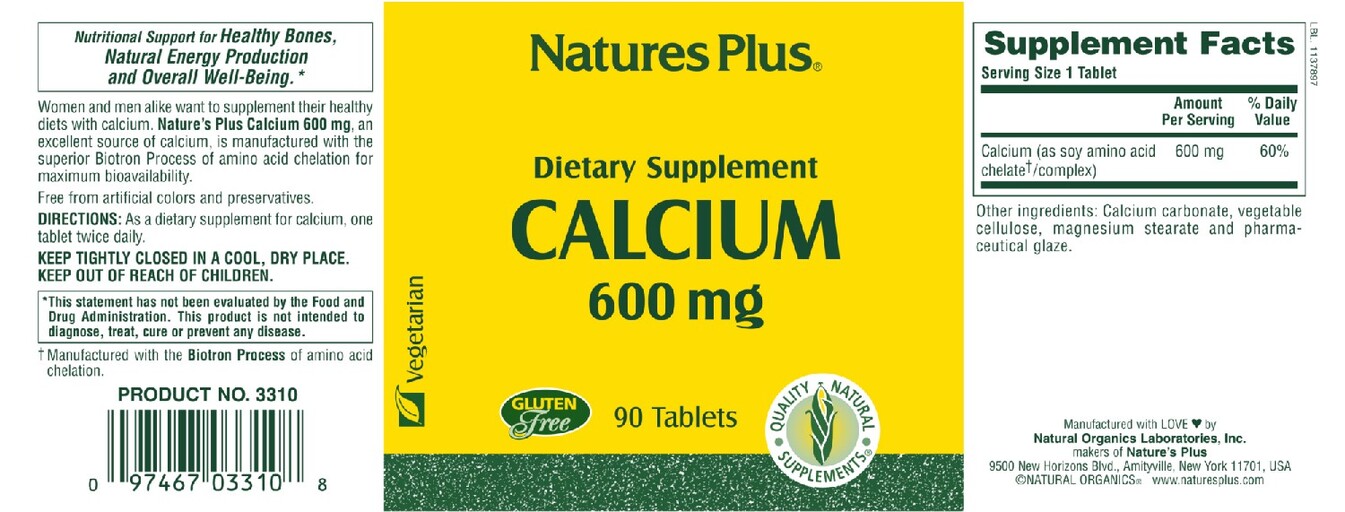 Nature's Plus Calcium 600 mg