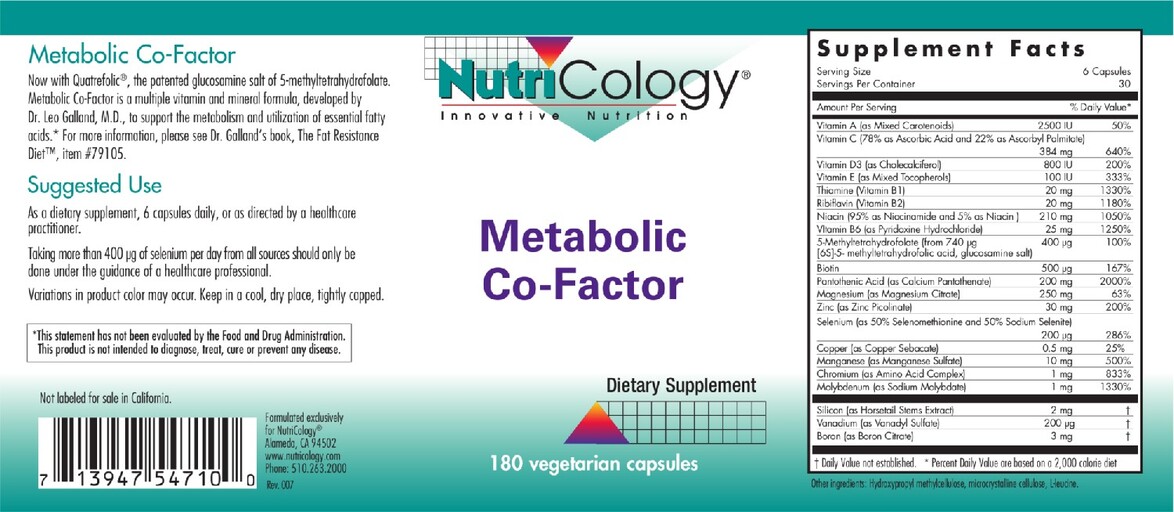 Metabolic Co-Factor