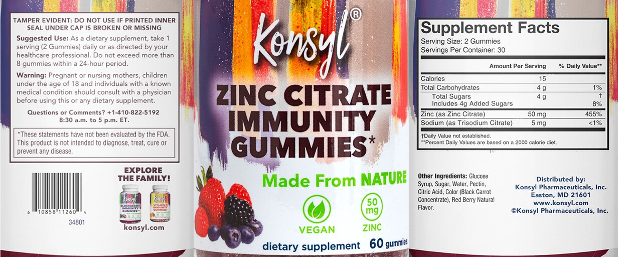 Zinc Citrate Immunity Gummies