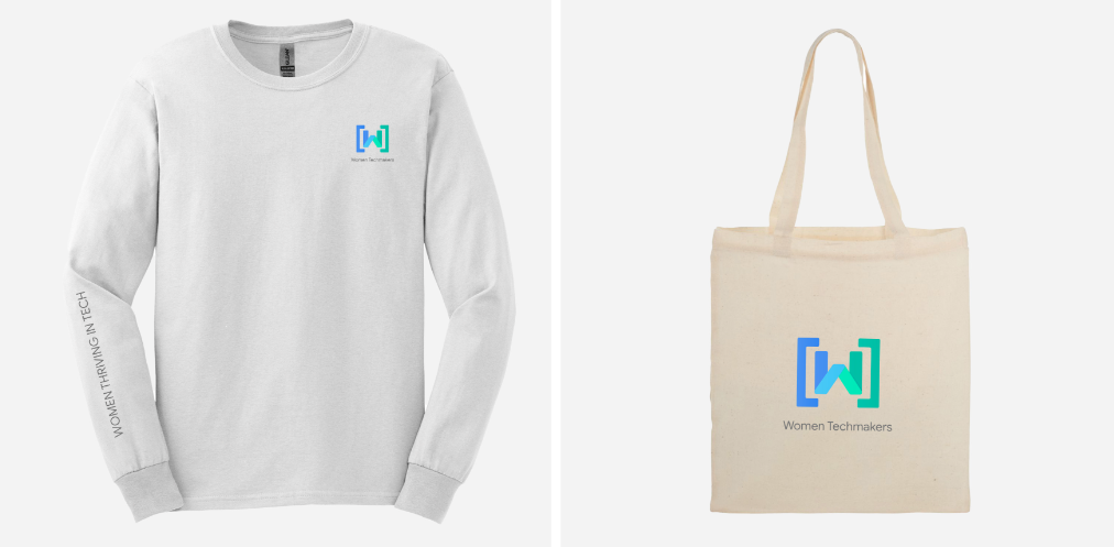 Imagem de uma blusa de moletom e uma bolsa com o logotipo da WTM.