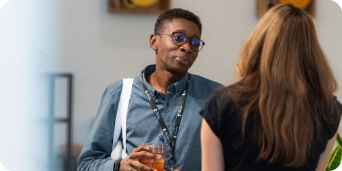 Attendees at The Block Party happy hour
