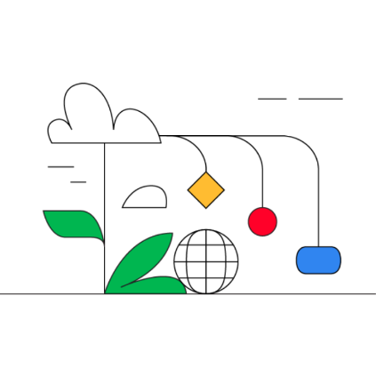 An abstract illustration that shows Cloud elements