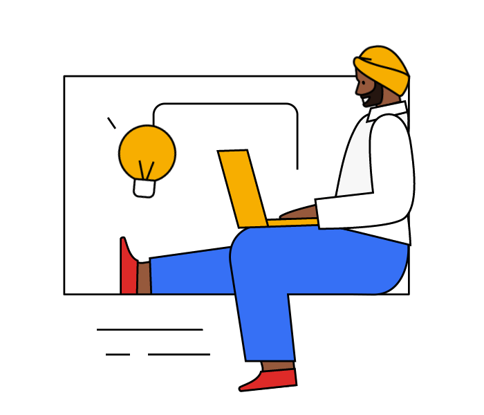 Homem com turbante, laptop pronto, à beira de uma inovação no Desafio da Solução!
