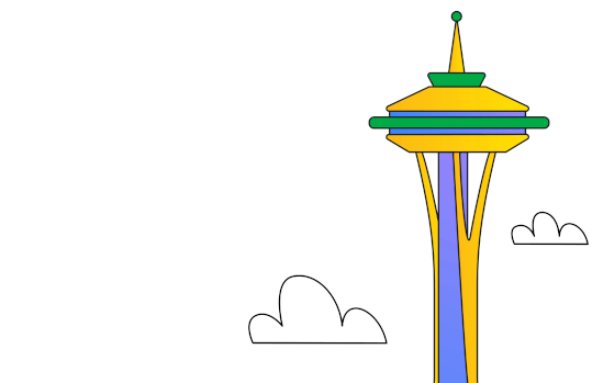 Blockly Summit Seattle Space Needle Graphic