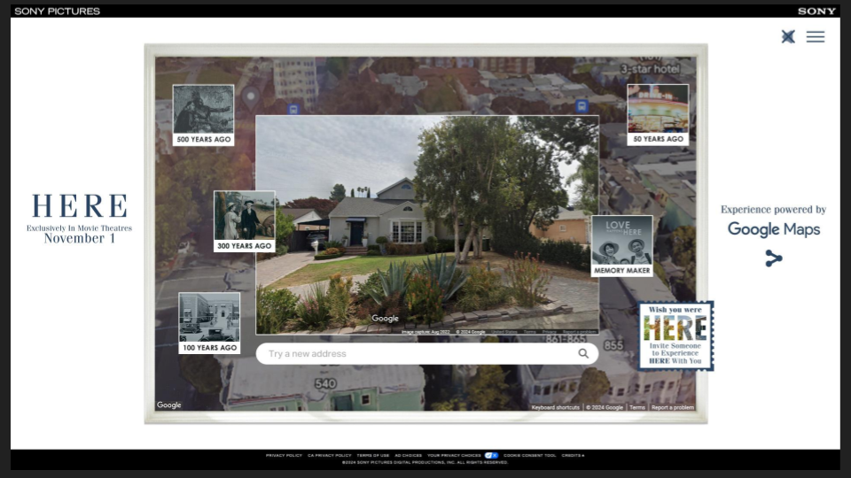 Descubre cómo Sony Pictures usa mapas envolventes para apoyar el lanzamiento de &quot;Here&quot; 