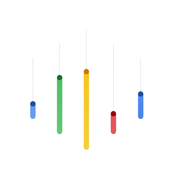 Abstract illustration of different color lines