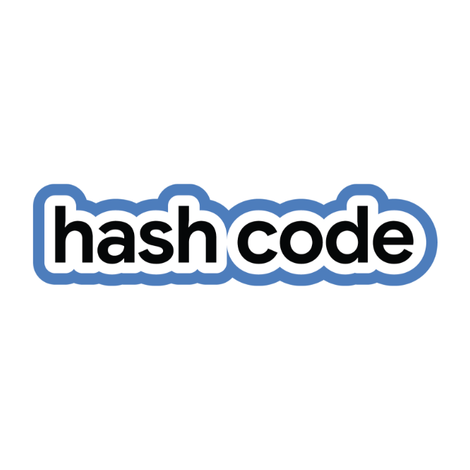 Hash Code-Logo auf weißem Hintergrund