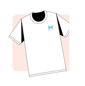 WTM 로고가 있는 흰색 셔츠 삽화