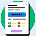 Uma ilustração colorida de um formulário HTML
