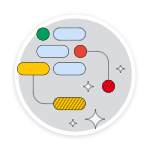 En esta imagen, se muestra un diagrama de flujo con nodos y flechas que representan un proceso o flujo de trabajo. Los nodos tienen colores y formas diferentes, lo que indica diferentes etapas o pasos del proceso.