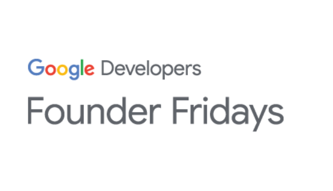 A white banner with the Google Developers Founder Fridays logo