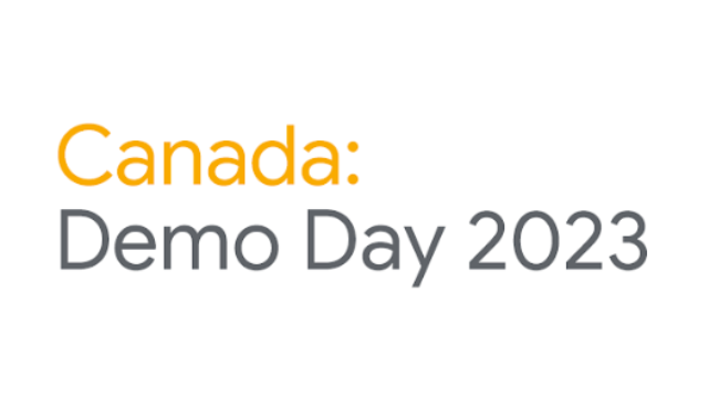 A white banner with text: Canada Day: Demo Day