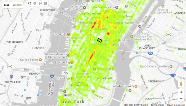 使用 Google Maps Platform (JavaScript) 在 BigQuery 中查询和直观呈现位置数据