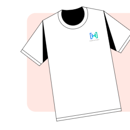 Ilustração de uma camiseta branca com o logotipo do Women Techmakers. 