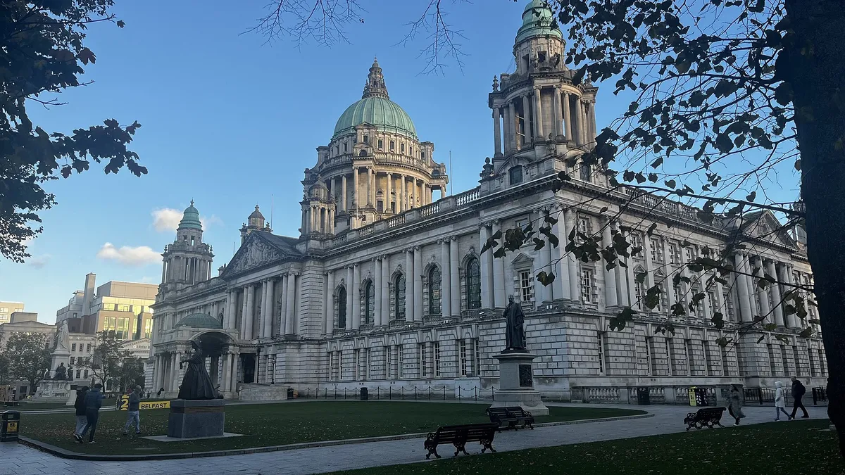 Donegall Square, Belfast: where your mission begins.