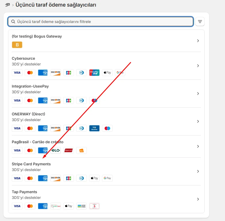 stripe shopify pamentsde nasil cikar