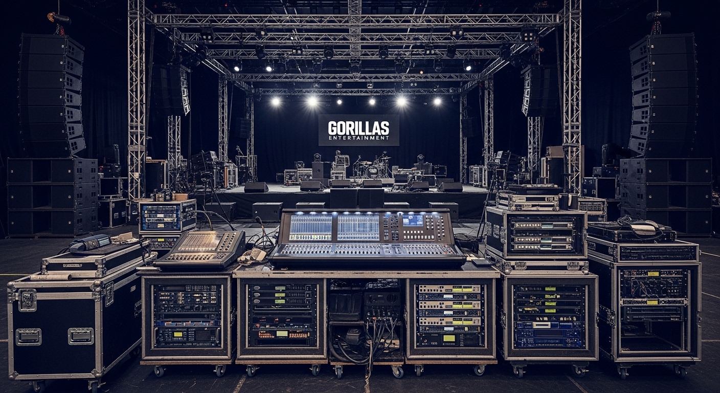Mesa de mezclas de sonido profesional en un evento en vivo