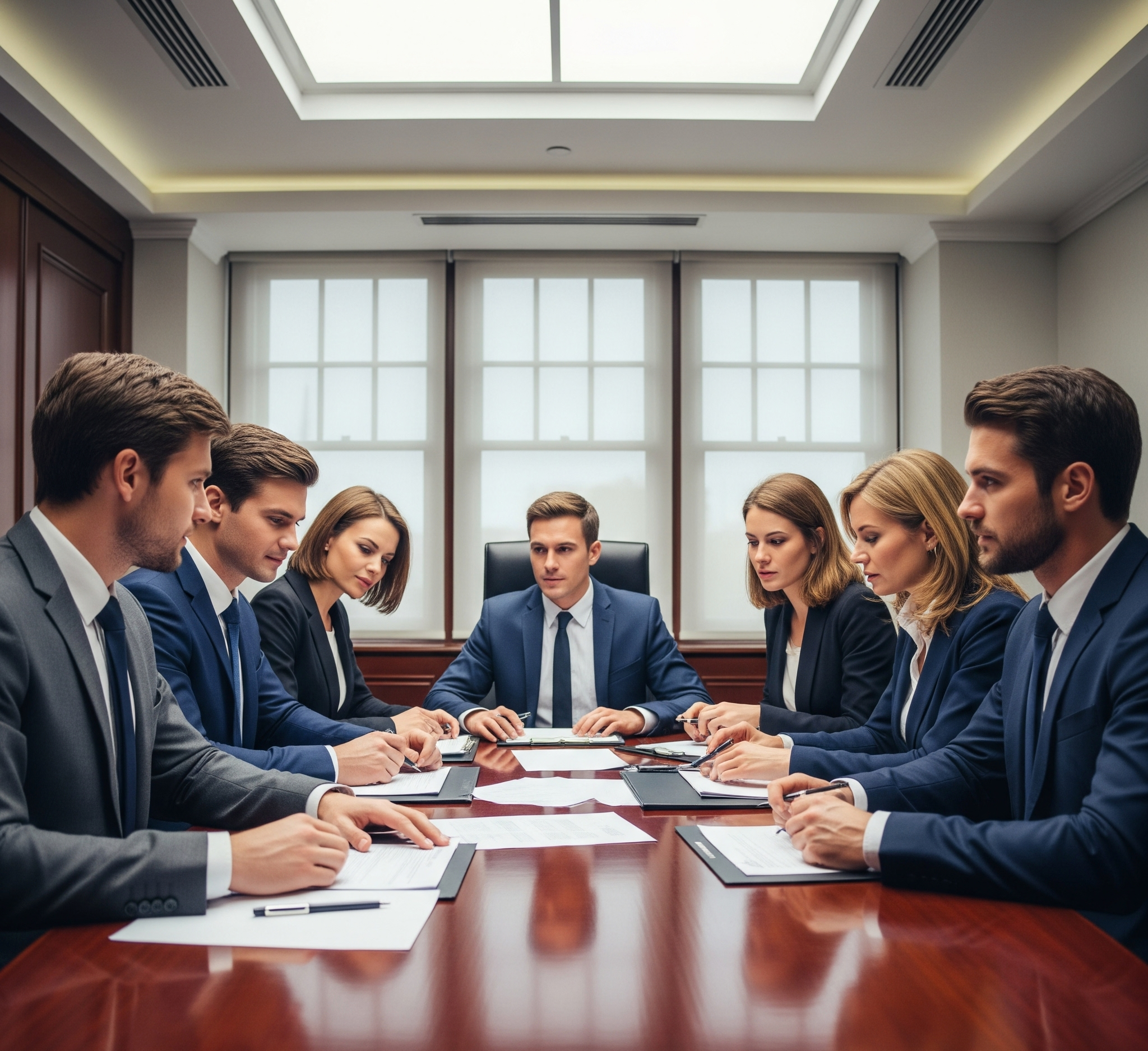 A professional team in a business meeting