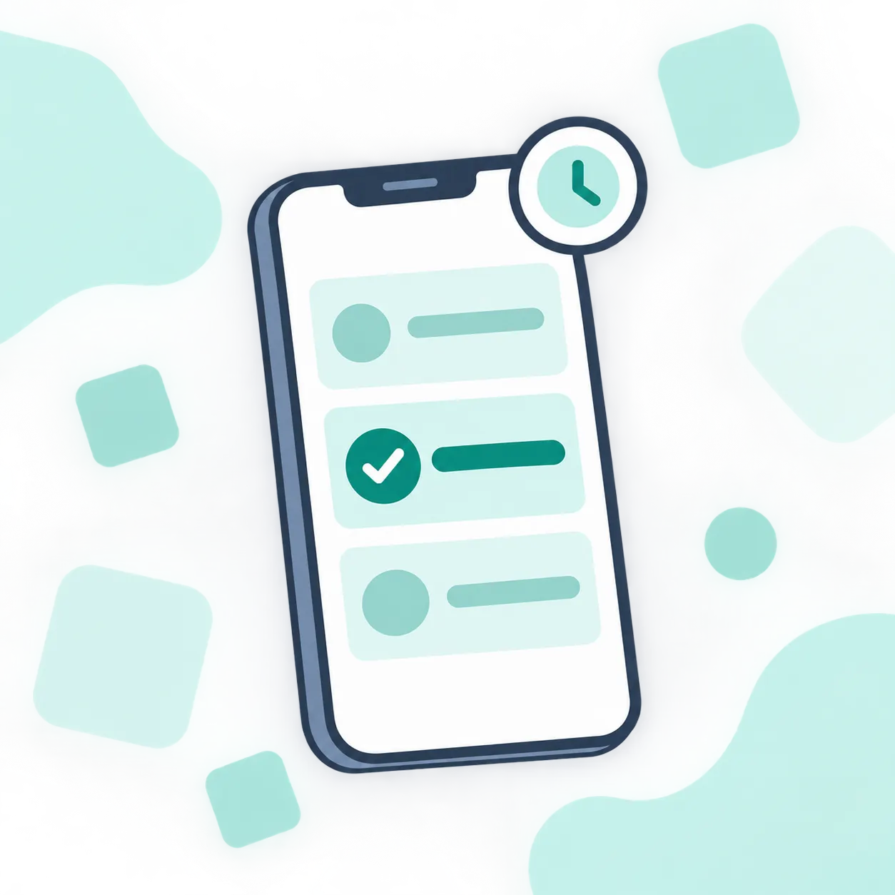 The Loopapa app on a phone, showing a team member&rsquo;s tasks for the day