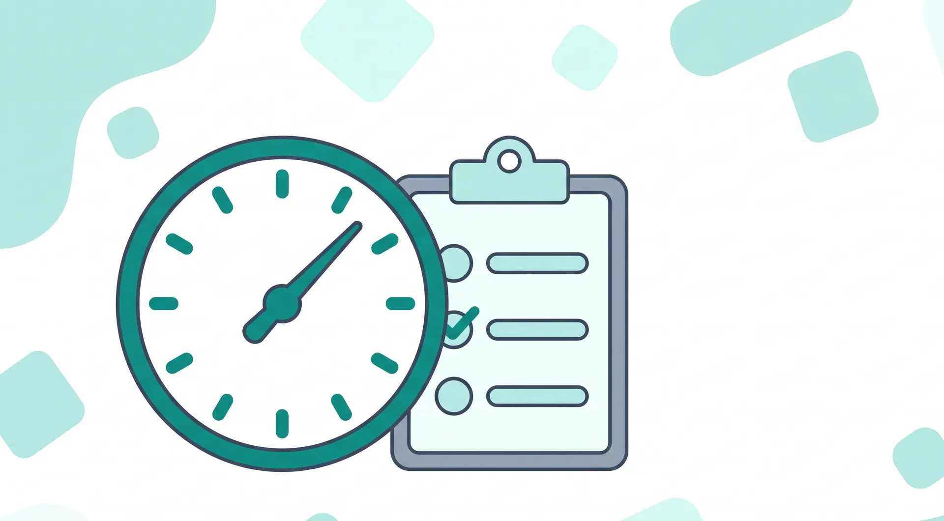Flat vector illustration of a circular temperature gauge beside a clipboard with a checklist