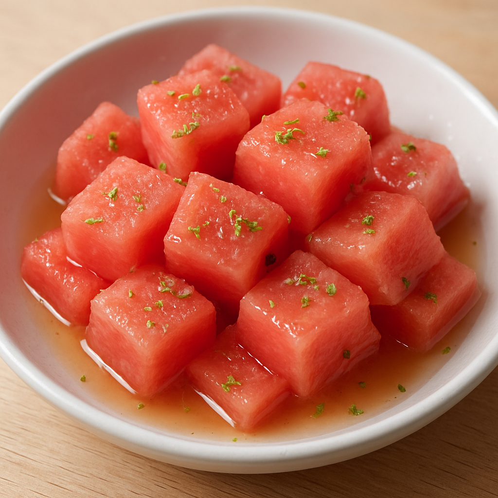 אבטיח מושרה בסוכר ולימון