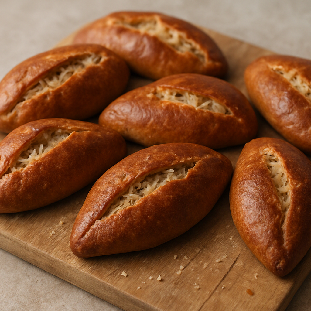 אוזני פולי שיפון עם כרוב חמוץ ופריך