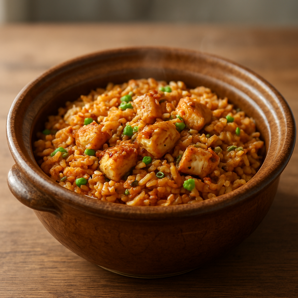 אורז סצואני אפוי בכלי חרס עם שומן ועוף