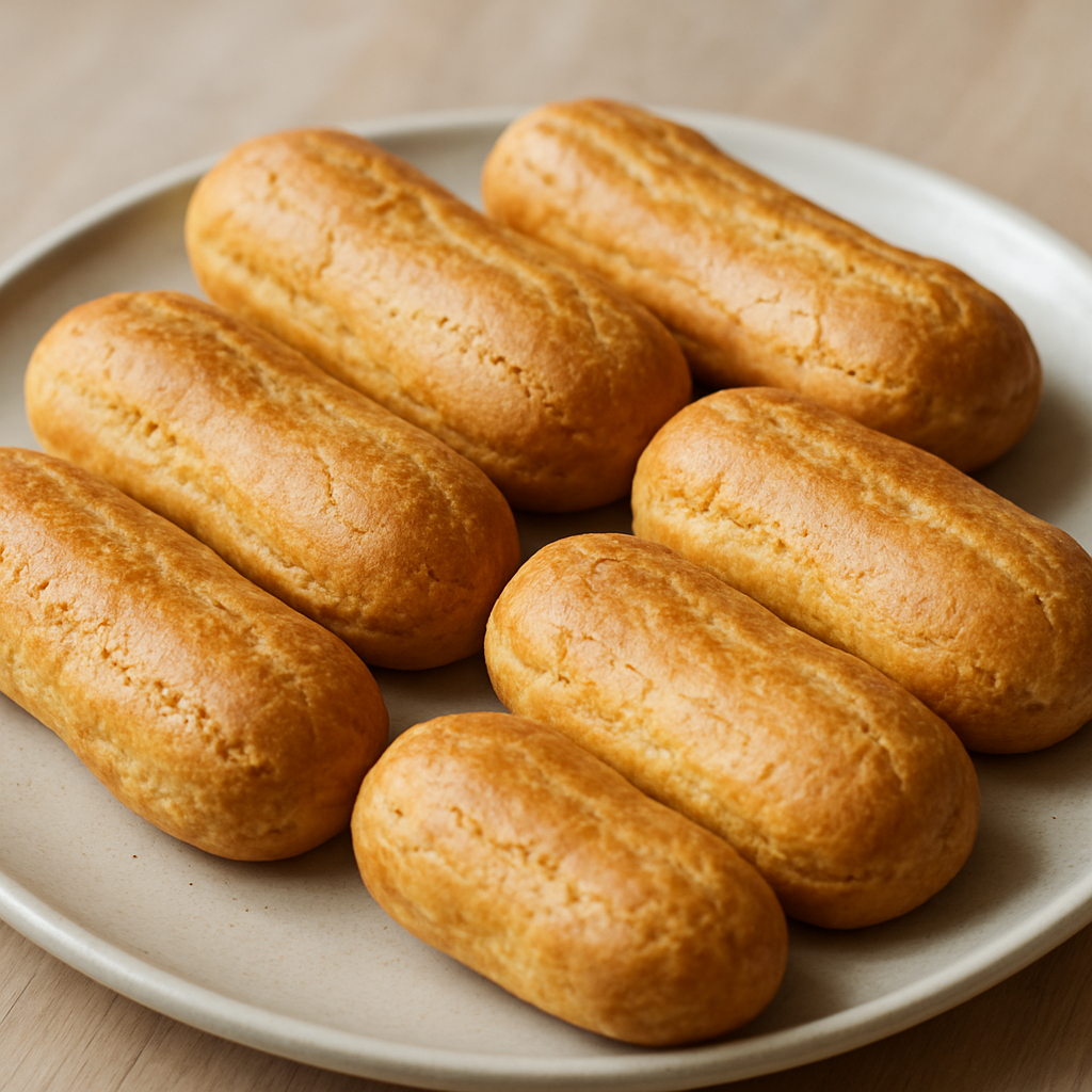 אקלר מלוח עם קרם עוף מבושל בציר