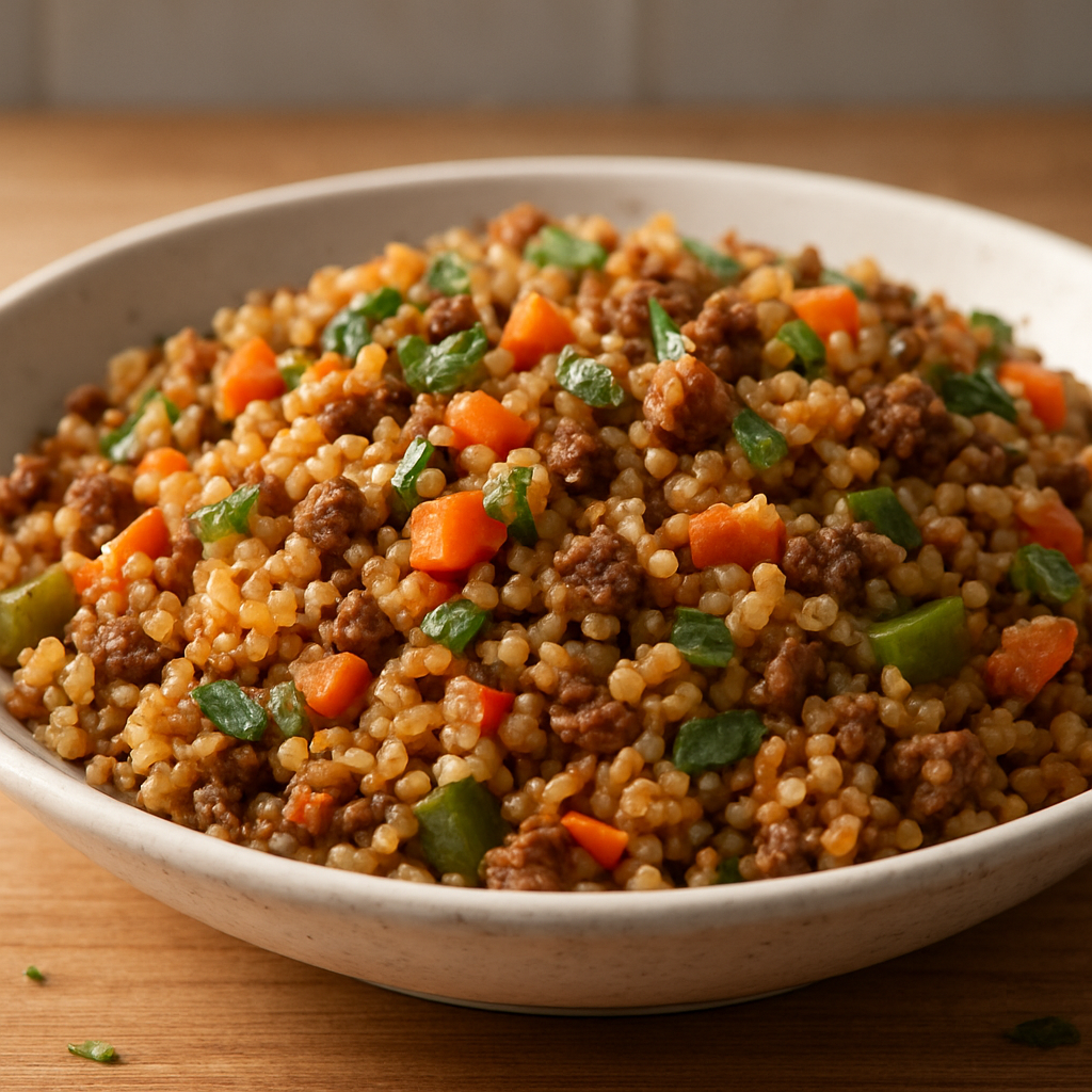 בורגול עם בשר וירקות ברונואז