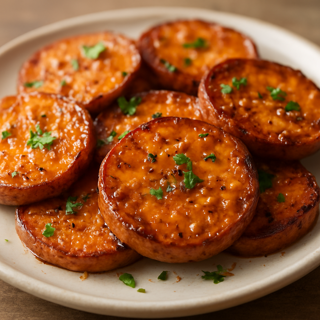 בטטות צלויות ברוטב בוטנים וניגרי עם עשבי תיבול