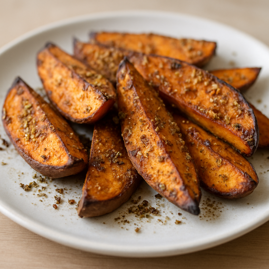 בטטות קלויות בשמן קוקוס וזעתר