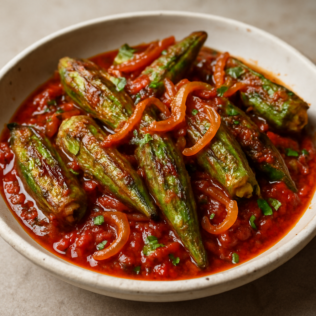 במיה צרובה ברוטב עגבניות ובצל סודני