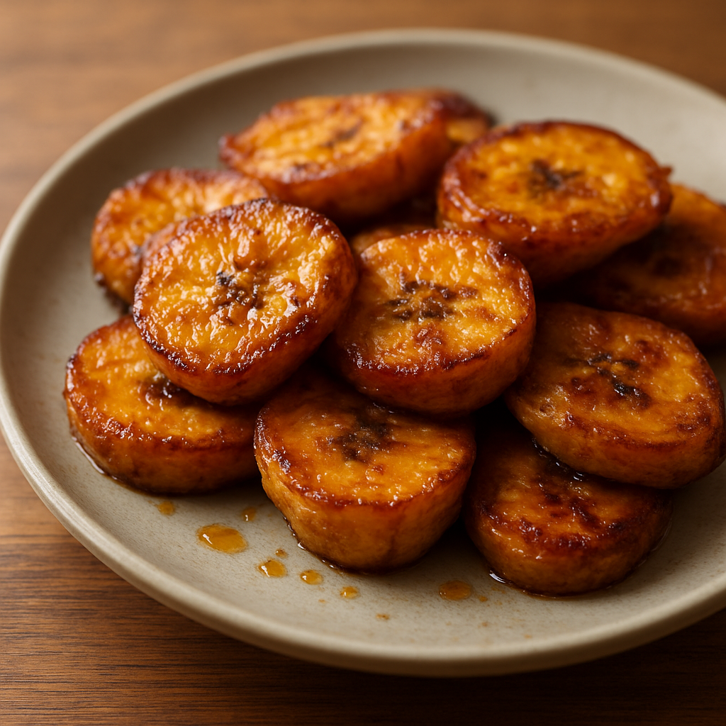 בננות מטוגנות במרינדה מתוקה-חריפה