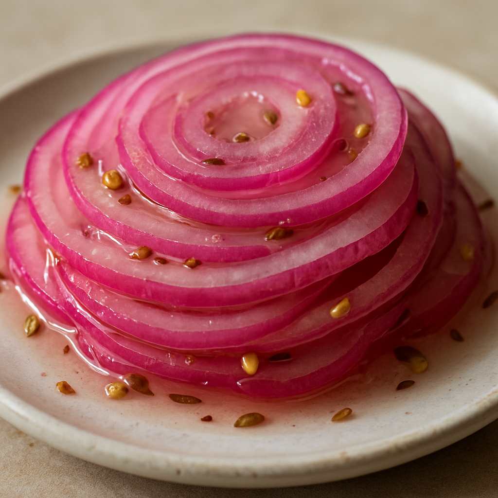 בצל סגול בחומץ ותבלינים הודים