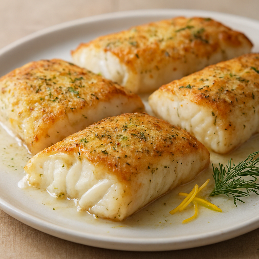 פילה בקלה אפוי בתבלינים יבשים עם קרם קוקוס-לימון