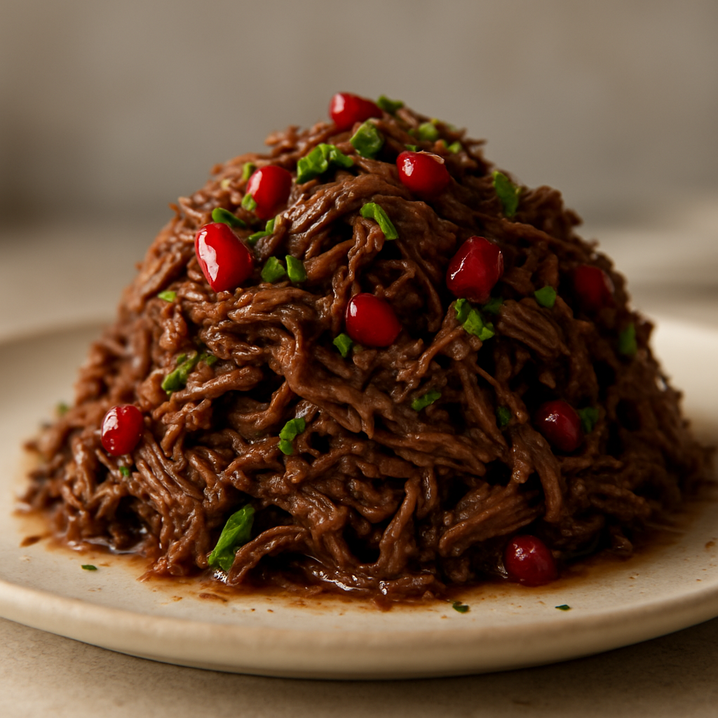 בשר צלי בבישול איטי לשימוש קר בטאבולה או סלט