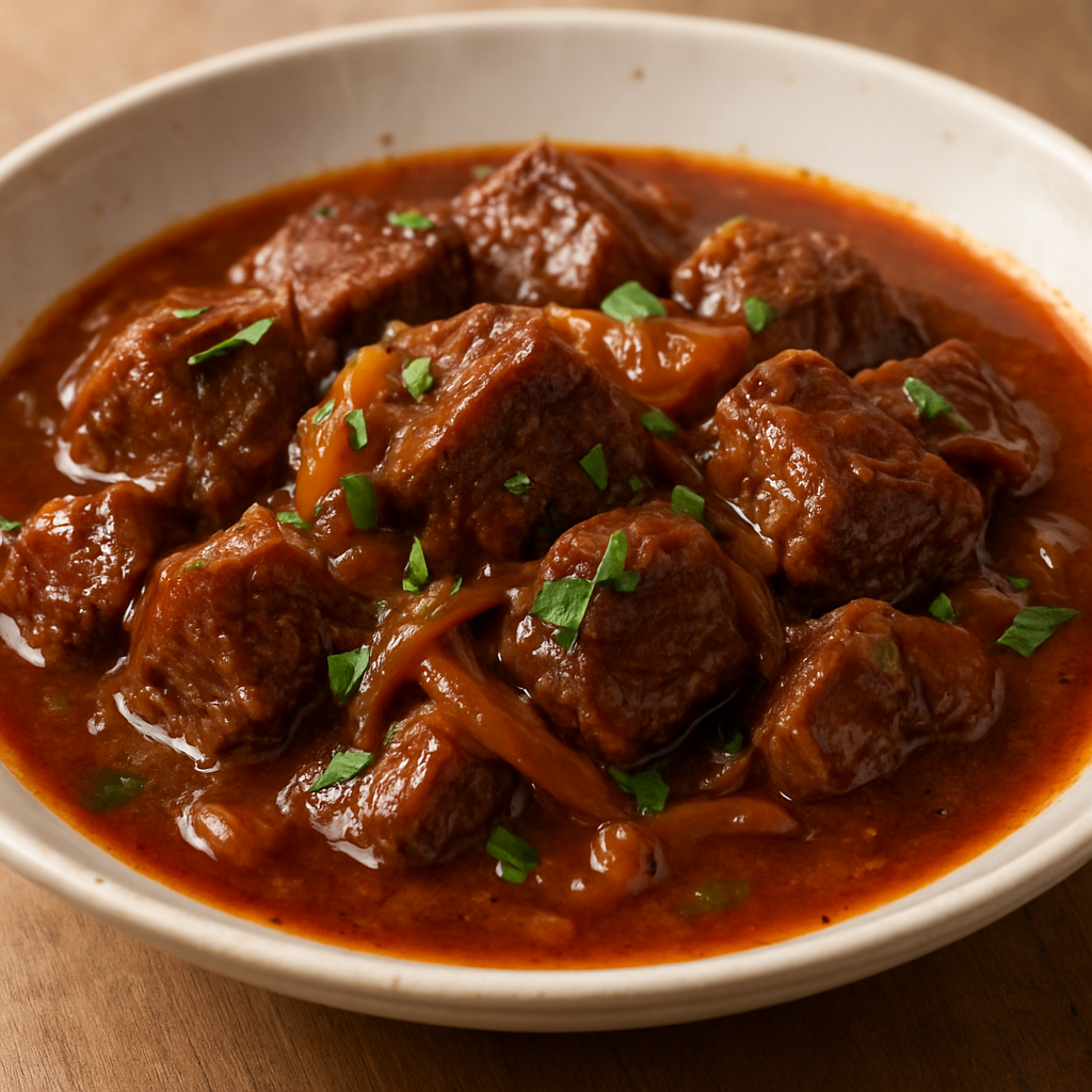 גולאש וינאי בעשבי תיבול בשכבות