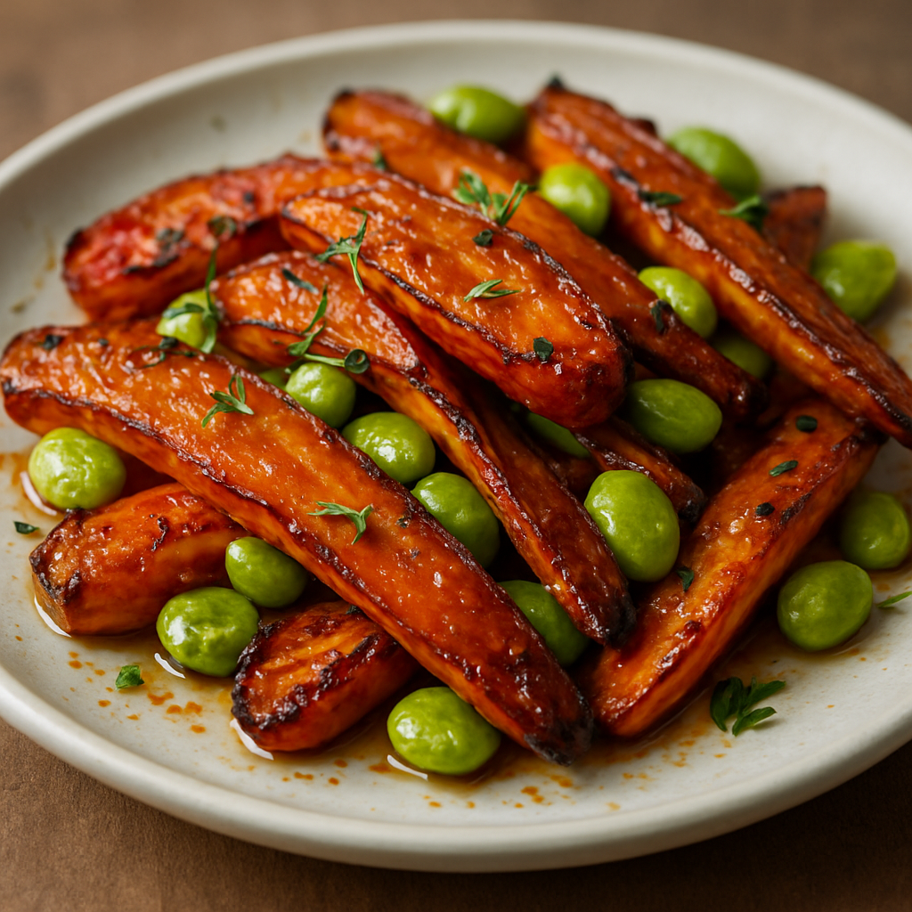 גזר קירמול איטי בדבש עם שעועית לימה