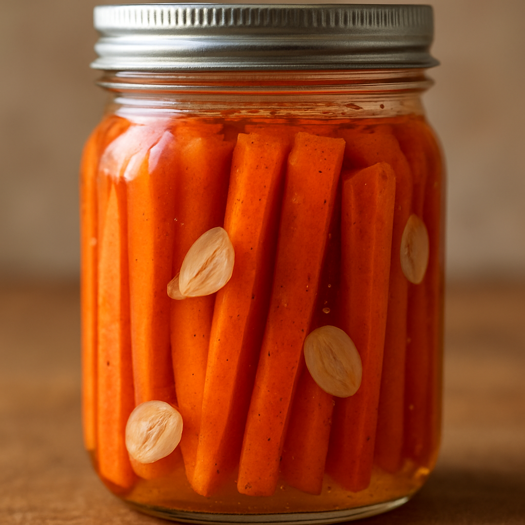 גזרים כבושים מהירים עם שום ופפריקה