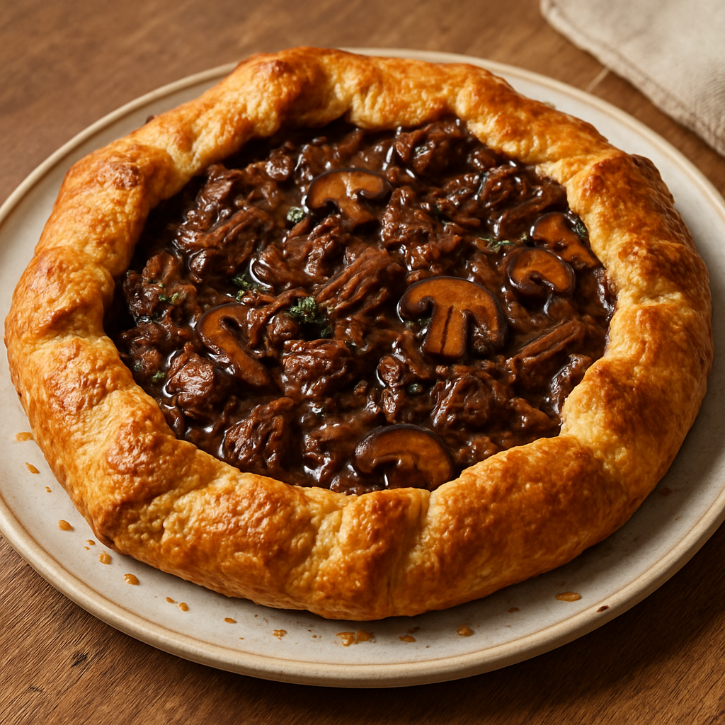 גלט בשר ופטריות בנקיפת בציר