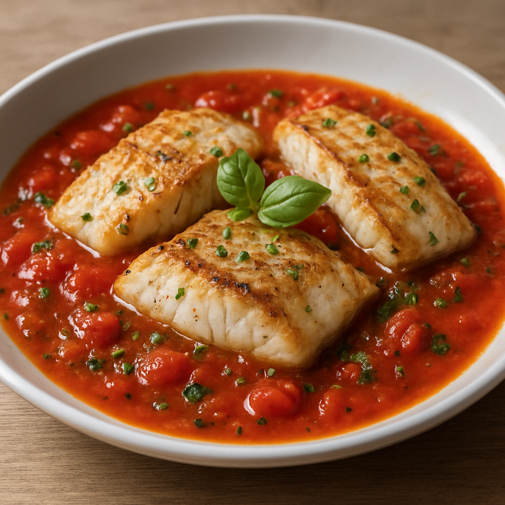 דג צרוב ברוטב עגבניות וסומק