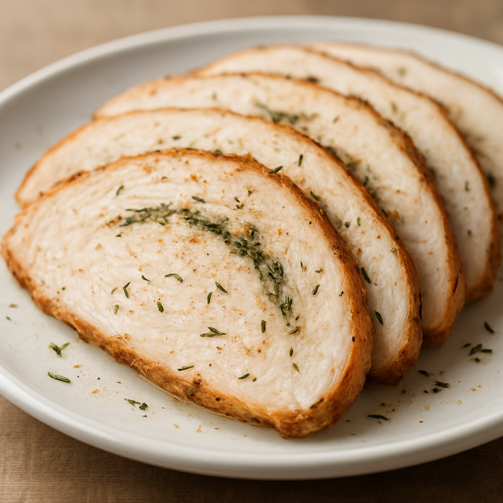 חזה הודו פרוס דק עם יוגורט ועשבי תיבול