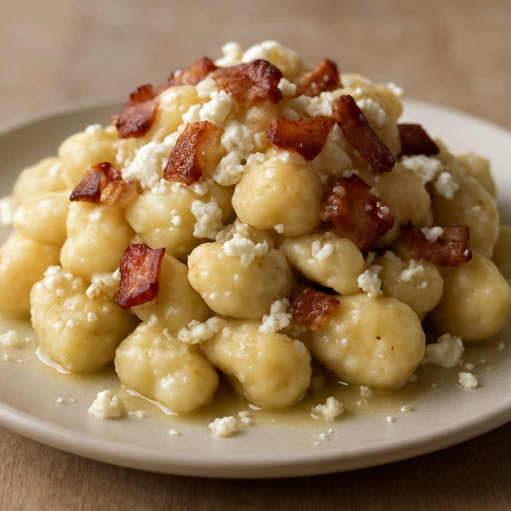 הלושקי עם גבינת ברינדזה ובייקון