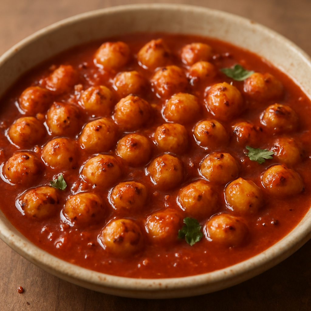 חומוס צרוב ברוטב חריף-עגבניות