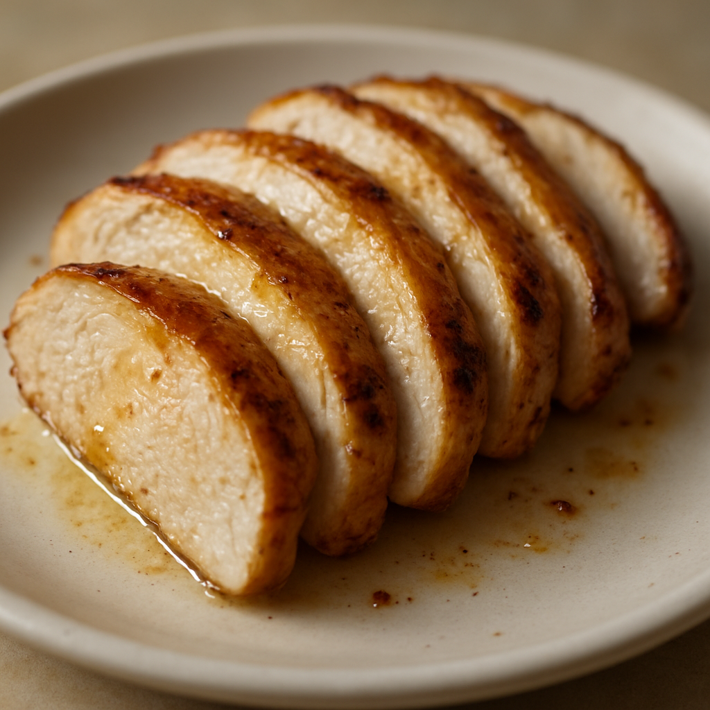 חזה עוף פרוס צלוי בחמאה מזוקקת ולימון